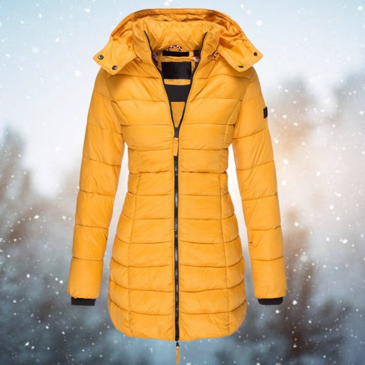 Women's Puffer Coat, Hooded Quilted with Full Zip