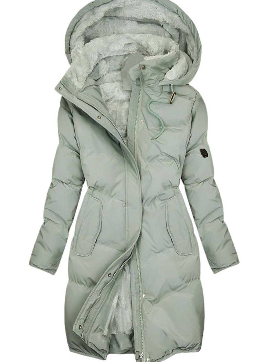 Annelise | Fleece-Lined Long Quilted Hooded Coat for Women