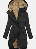 Annelise | Fleece-Lined Long Quilted Hooded Coat for Women 2