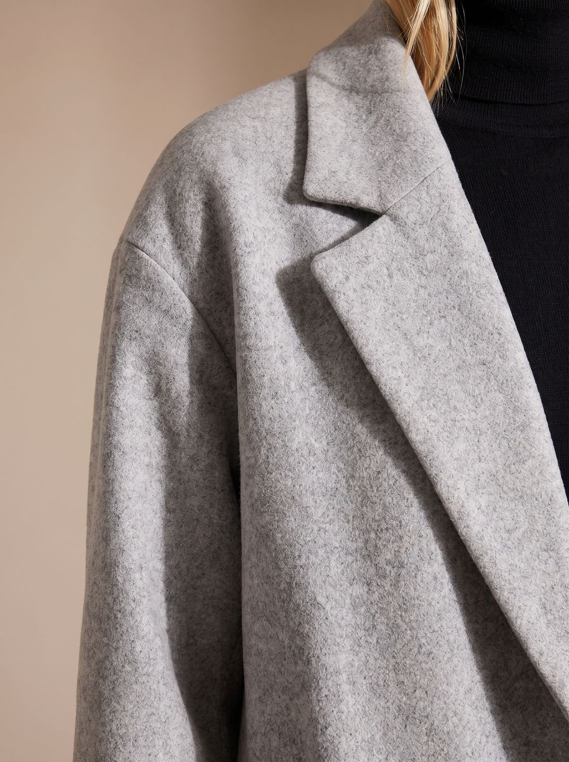 Women's Long Coat, Double-Breasted Relaxed Tailored Fit