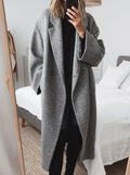 Clemence | Oversized Long Wool-Blend Notch-Collar Coat for Women 3