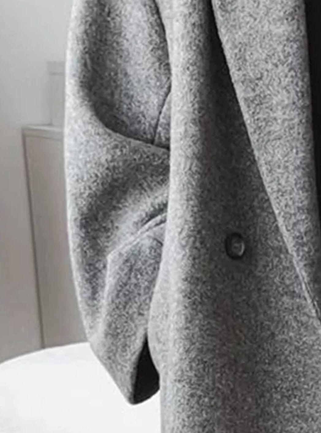 Women's Long Wool Blend Coat, Oversized Notch Collar