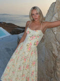 Women's Floral Strap Midi Dress Wedding Guest 5
