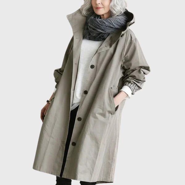 Hooded Waterproof Trench Coat for Women