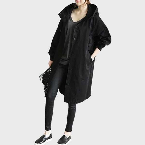Hooded Waterproof Trench Coat for Women