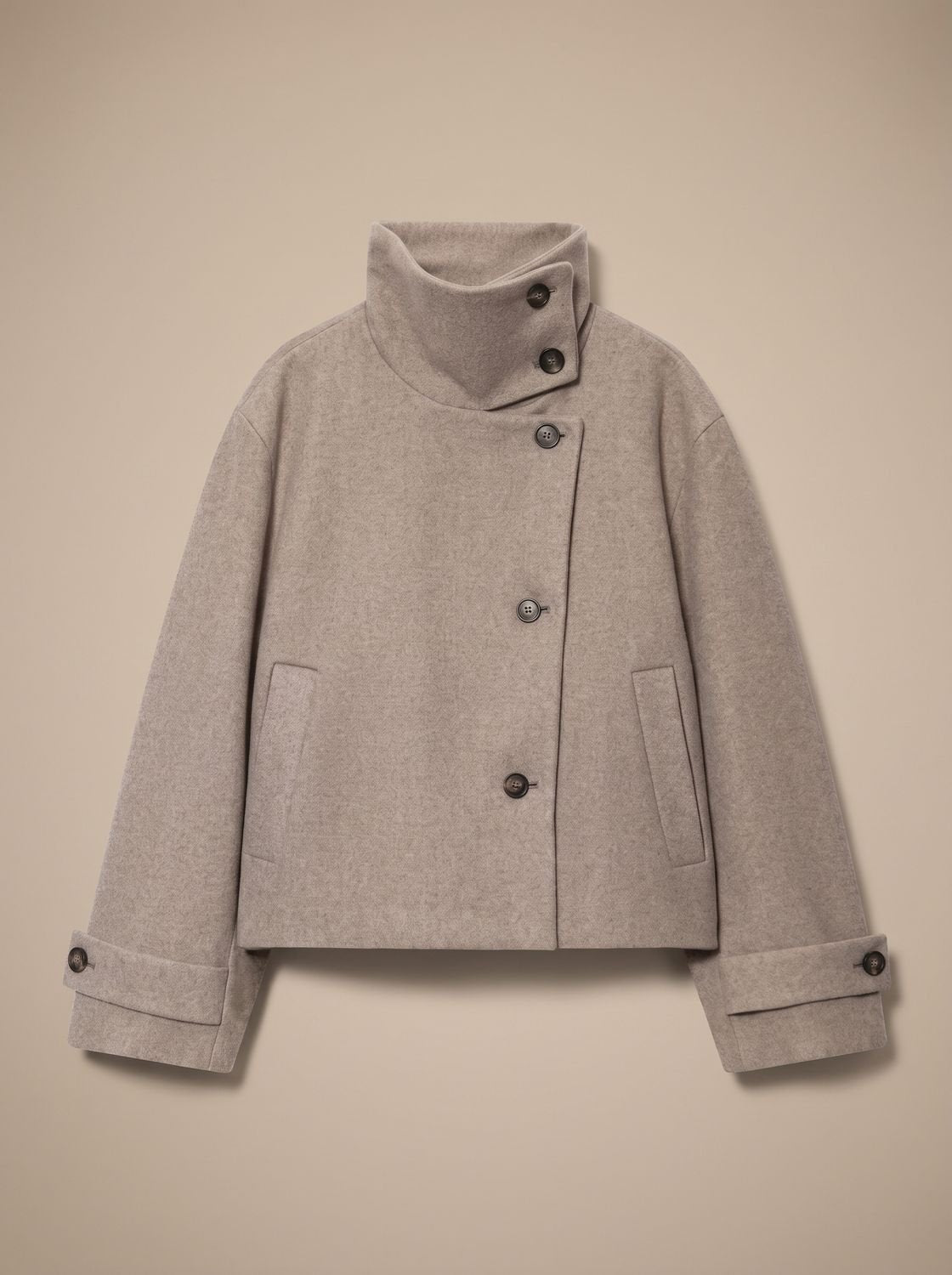 Lavinia | Vintage Stand-Collar Wool-Blend Short Coat for Women