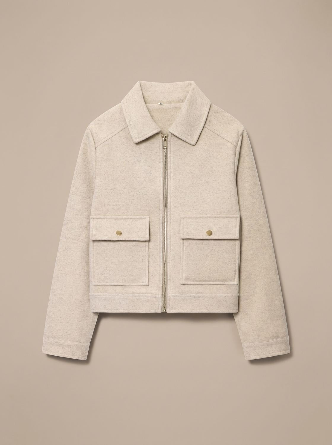 Women's Short Wool Blend Coat, Stand Collar Vintage Style