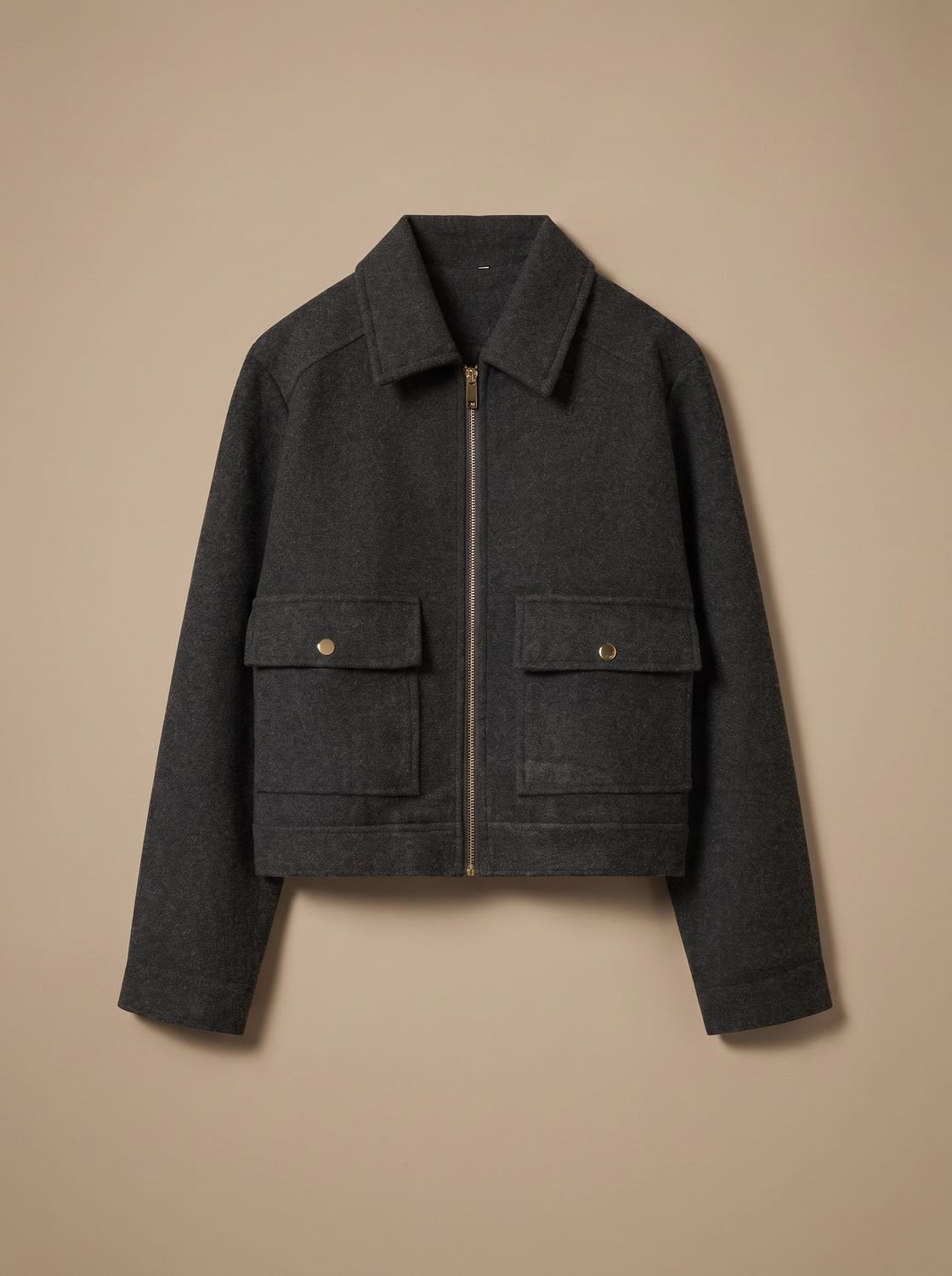 Women's Short Wool Blend Coat, Stand Collar Vintage Style