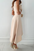 Women's Sleeveless Asymmetric Midi Dress Wedding Guest 3
