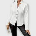 Women's Fitted Cable Knit Cardigan, Stand Collar Button Front 11