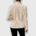 Women's Fitted Cable Knit Cardigan, Stand Collar Button Front 8
