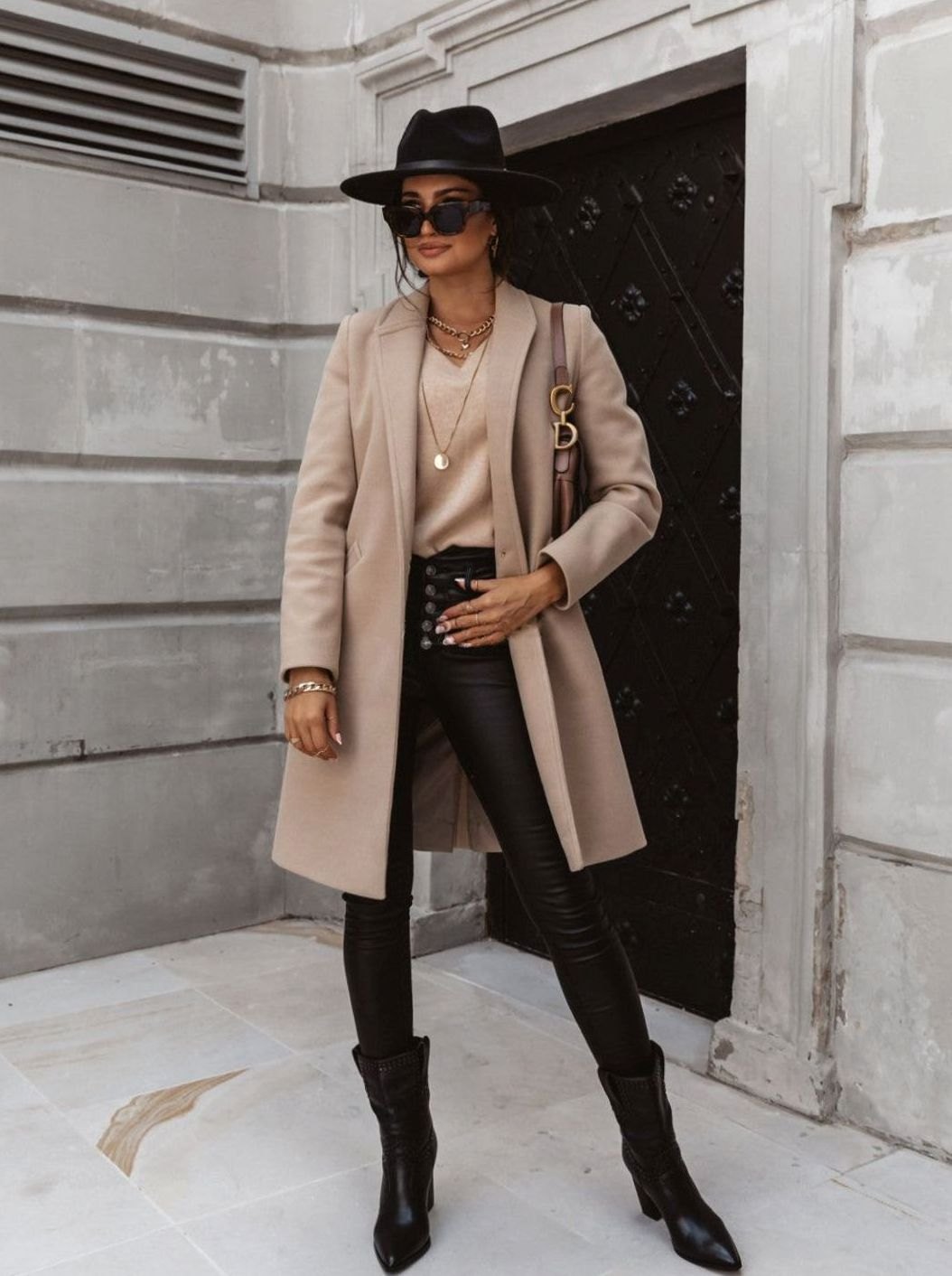 Hazel | Double-Breasted Tailored Long Coat for Women