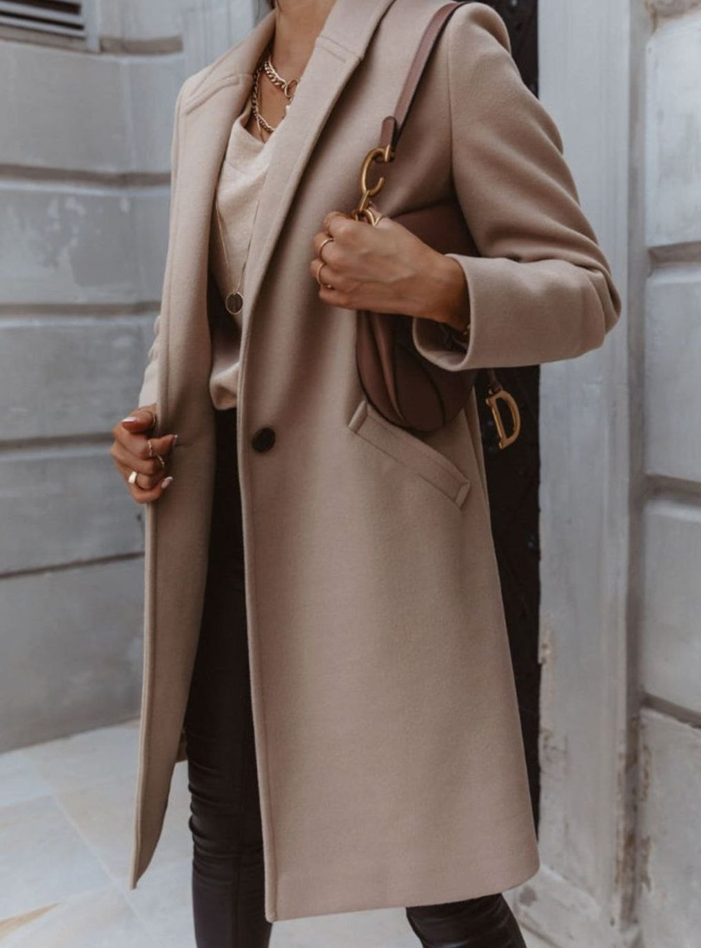Women's Double-Breasted Long Coat, Tailored Smart Fit