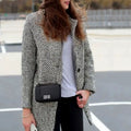 Luna | Houndstooth Longline Tailored Coat for Women 1