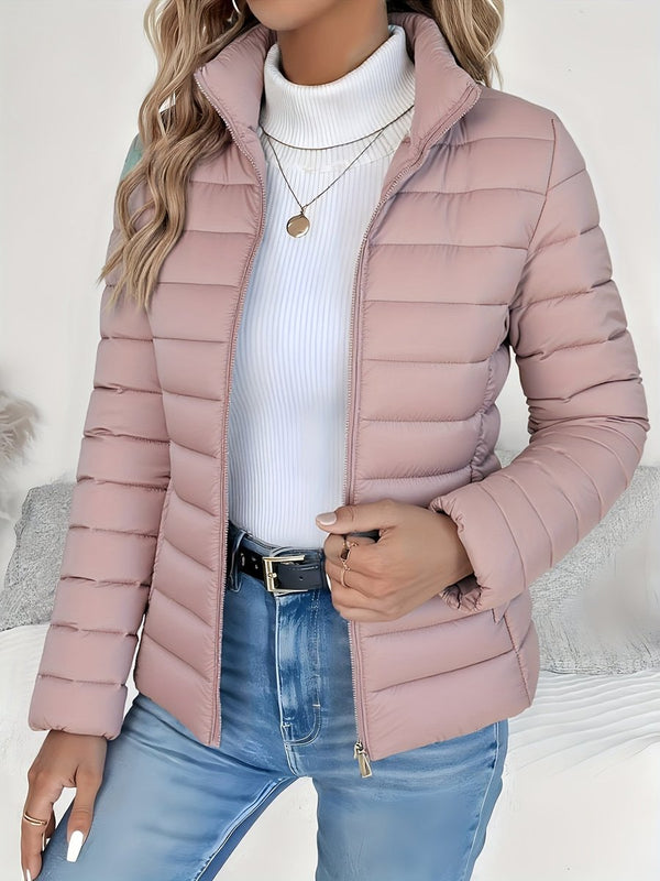 Eleanor | Lightweight Quilted Puffer Coat with Stand Collar for Women