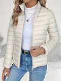 Women's Slim Puffer Jacket, Lightweight with Stand Collar 6