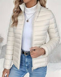 Stand Collar Quilted Puffer Jacket for Women 5