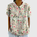 Women's Linen Collared Blouse Short Sleeve Relaxed Fit 2