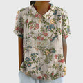 Women's Linen Collared Blouse Short Sleeve Relaxed Fit 5