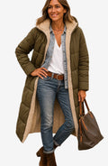 Isabella | Long Sherpa-Lined Quilted Hooded Coat for Women 4