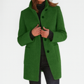 Mid-Length Tailored Stand Collar Coat for Women 4