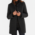 Mid-Length Tailored Stand Collar Coat for Women 5
