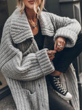 Klara | Chunky Ribbed Long Cardigan with Wide Collar for Women 5