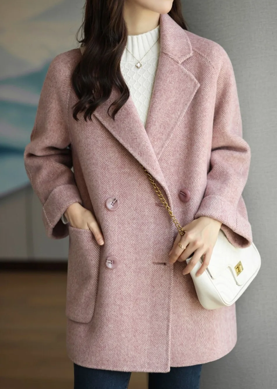 Georgia | Oversized Double-Breasted Tailored Coat for Women