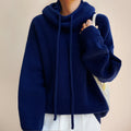 Women's Hooded Jumper, Oversized Funnel Neck with Drawstring 8