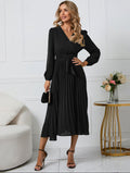 Women's Long Sleeve Midi Dress Wedding Guest Formal 2