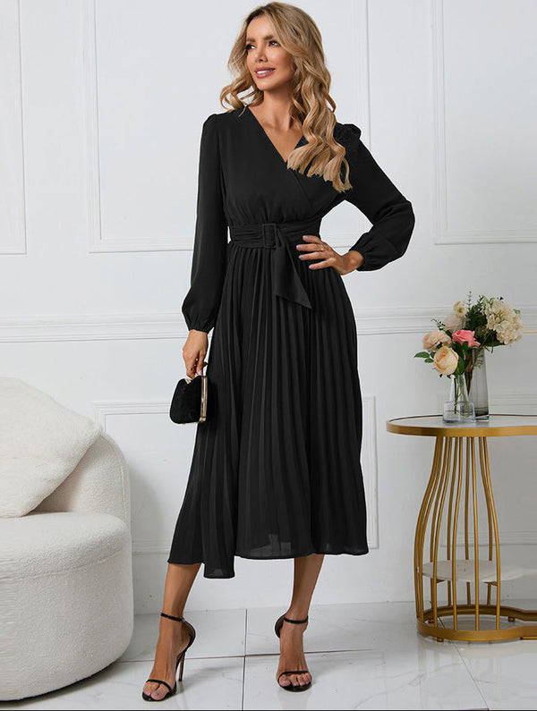 Women's Long Sleeve Midi Dress Wedding Guest Formal