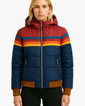 Striped Hooded Quilted Puffer Jacket for Women 1