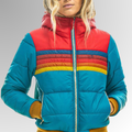 Striped Hooded Quilted Puffer Jacket for Women 3