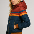 Striped Hooded Quilted Puffer Jacket for Women 4