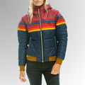 Striped Hooded Quilted Puffer Jacket for Women 5