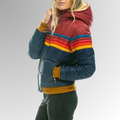 Striped Hooded Quilted Puffer Jacket for Women 6