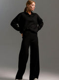 Women's Lounge Set, Quarter Zip Jumper and Wide Leg Trousers 3