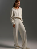 Women's Lounge Set, Quarter Zip Jumper and Wide Leg Trousers 5