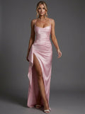Women's Ruched Bodycon Maxi Dress with Spaghetti Straps 5