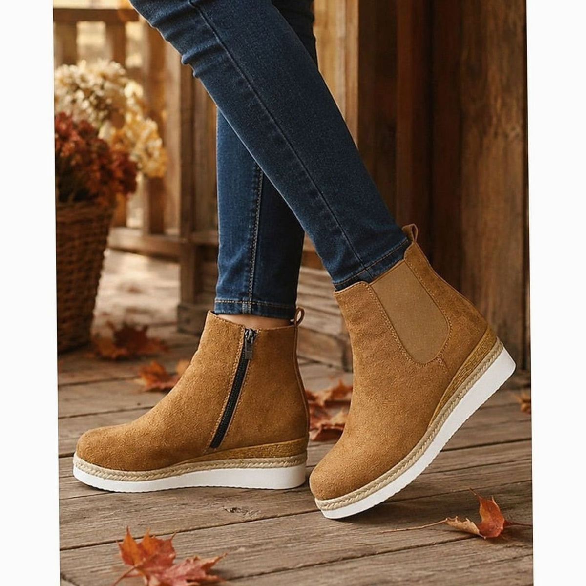 Mia | Suede Wedge Chelsea Boots for Women