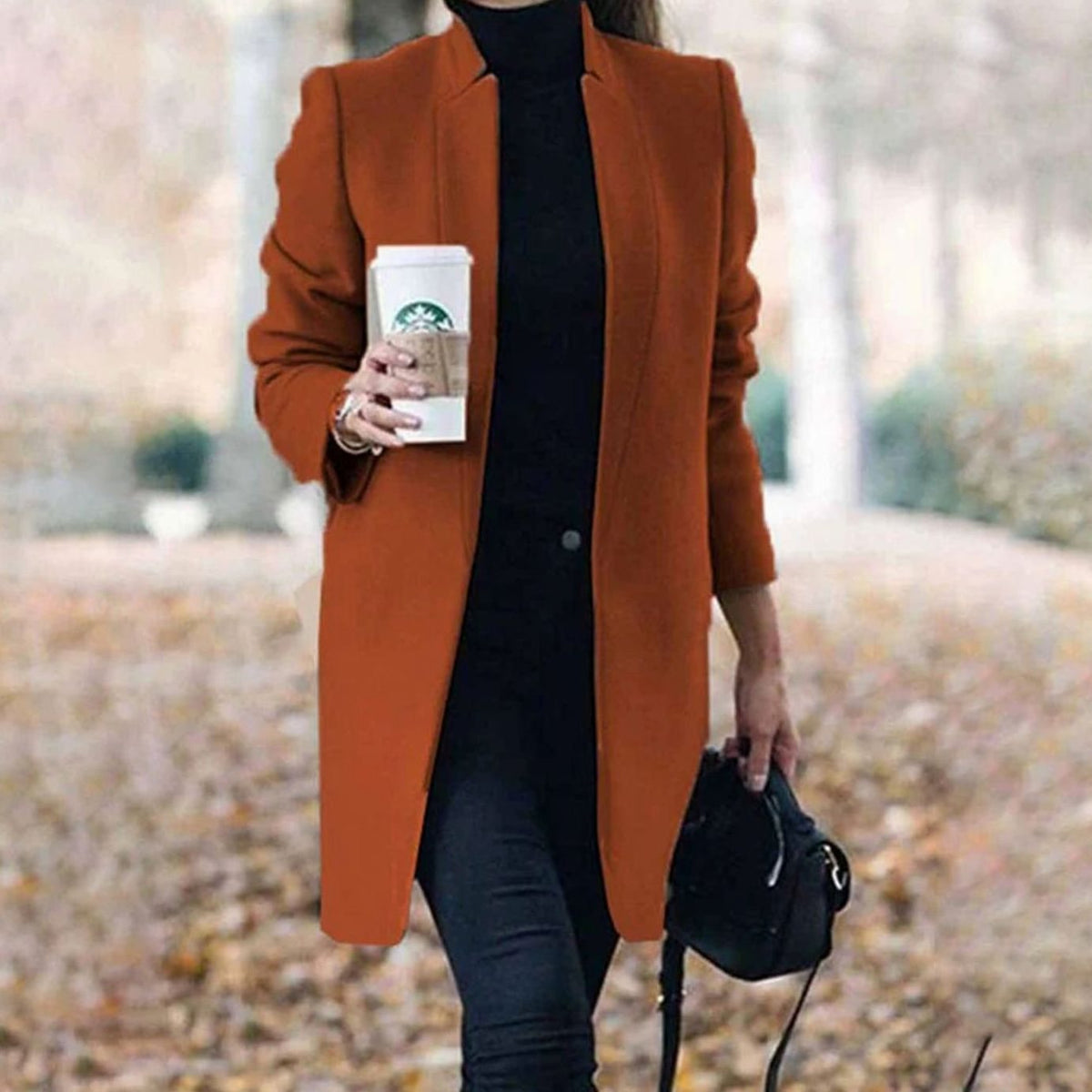 Mirabel | Tailored Lapel Long Winter Coat for Women