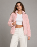 Pink Heart Teddy Fleece Jacket for Women 2