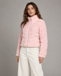 Pink Heart Teddy Fleece Jacket for Women 3