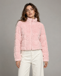 Pink Heart Teddy Fleece Jacket for Women 1