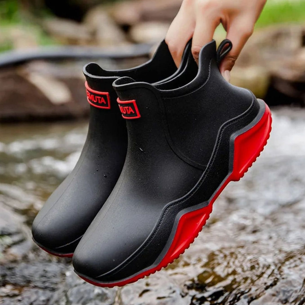 Women's Short Wellington Boots, Waterproof Slip On Garden