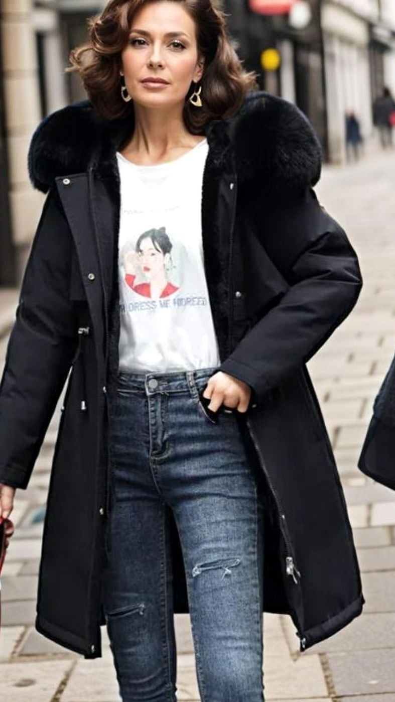 Women's Winter Parka, Waterproof with Faux Fur Hood
